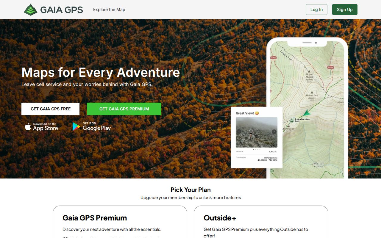 Screenshot of Gaia GPS
