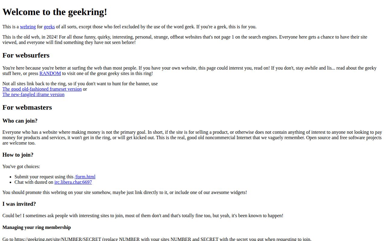 Screenshot of Geekring