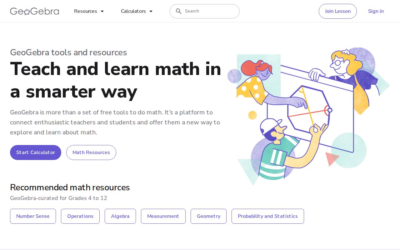 Screenshot of GeoGebra
