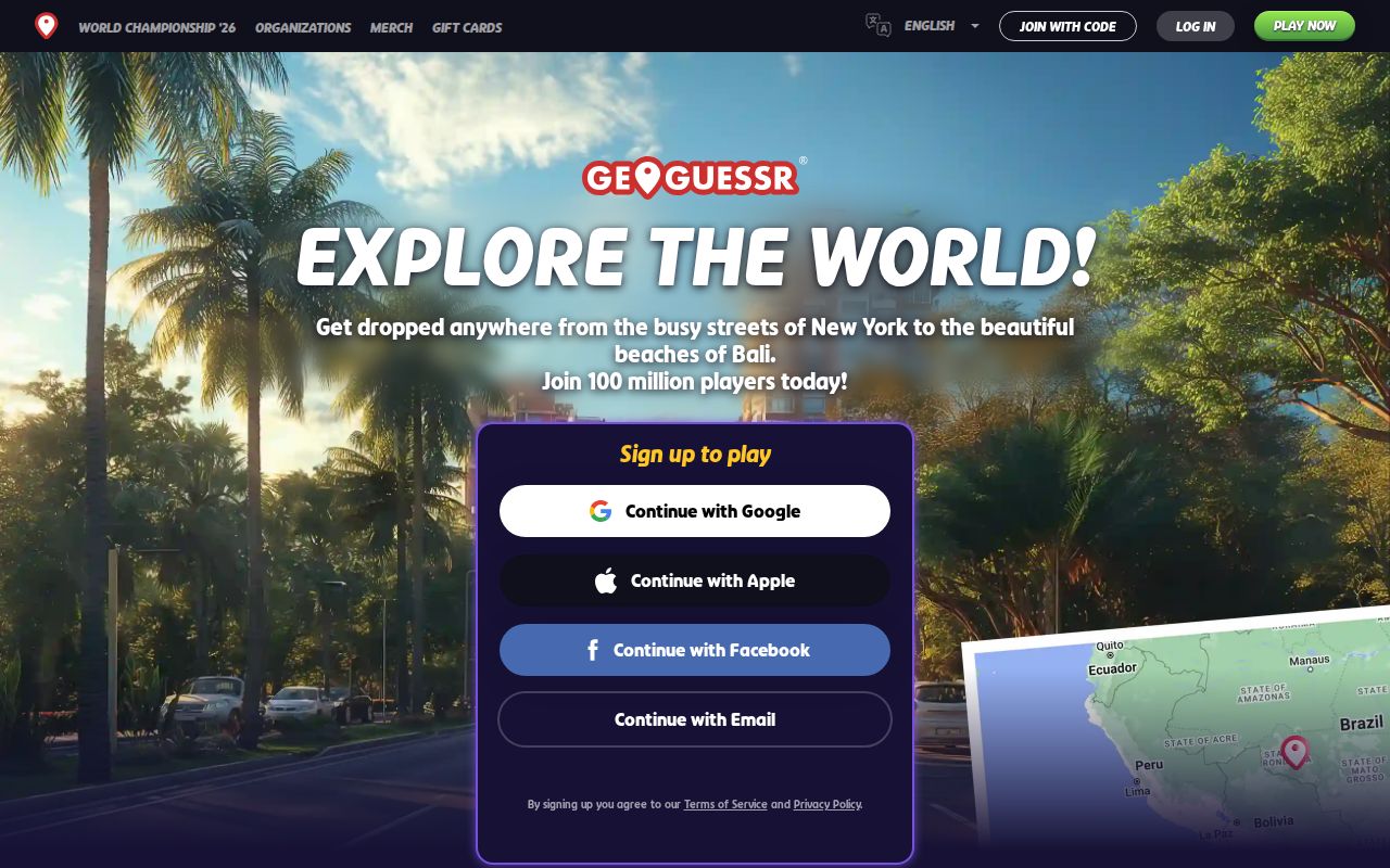 Screenshot of GeoGuessr