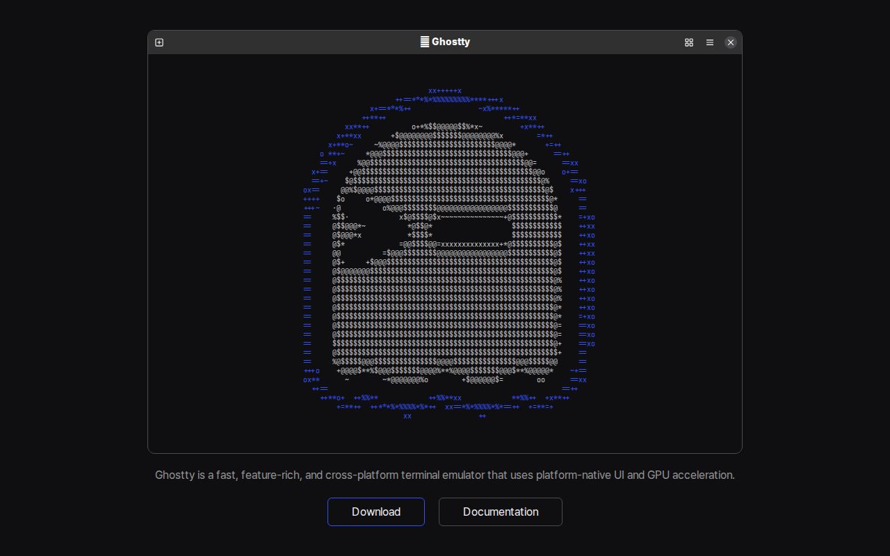 Screenshot of Ghostty