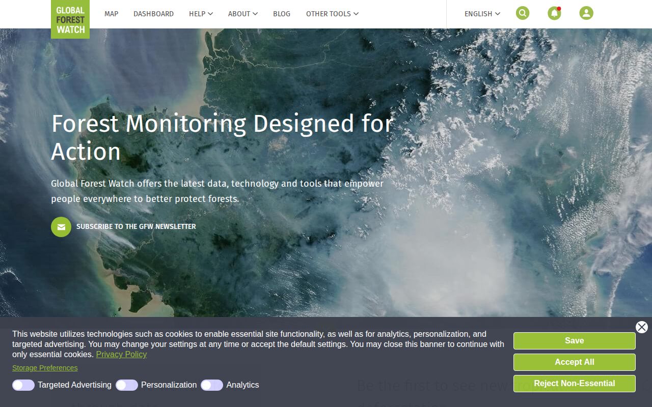 Screenshot of Global Forest Watch