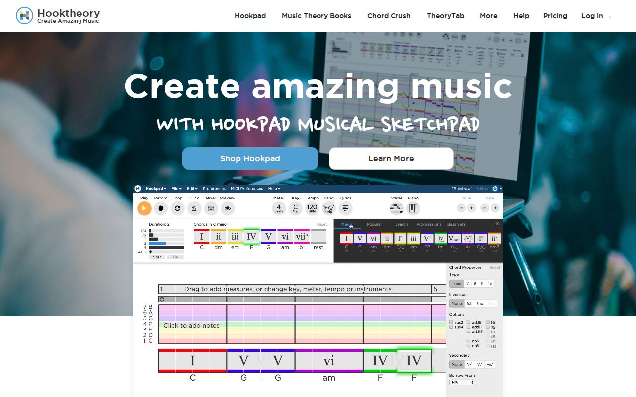 Screenshot of Hooktheory