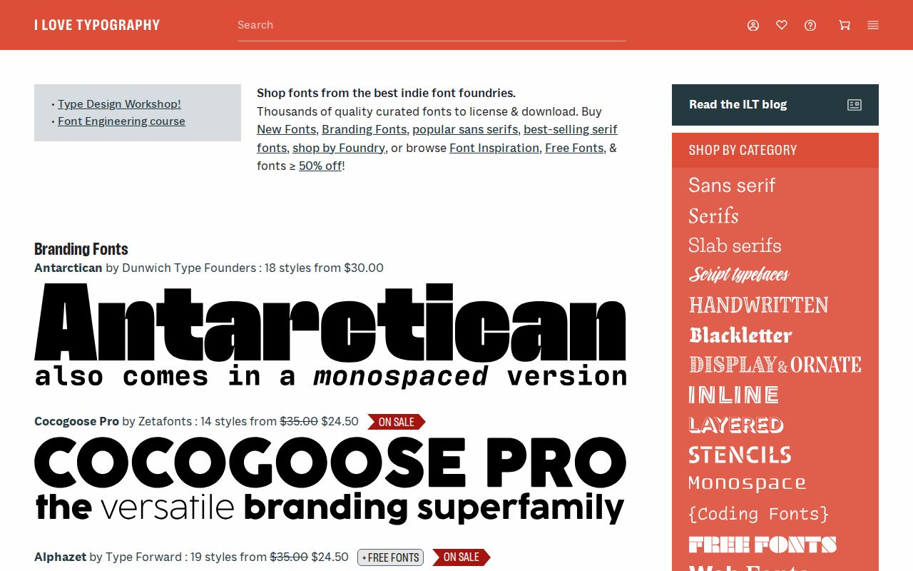 Screenshot of I Love Typography