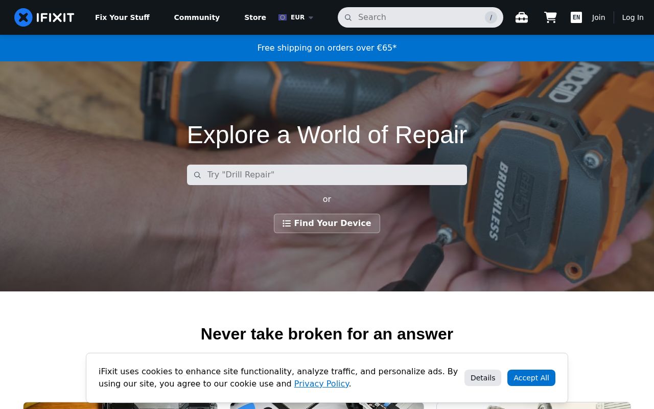 Screenshot of iFixit