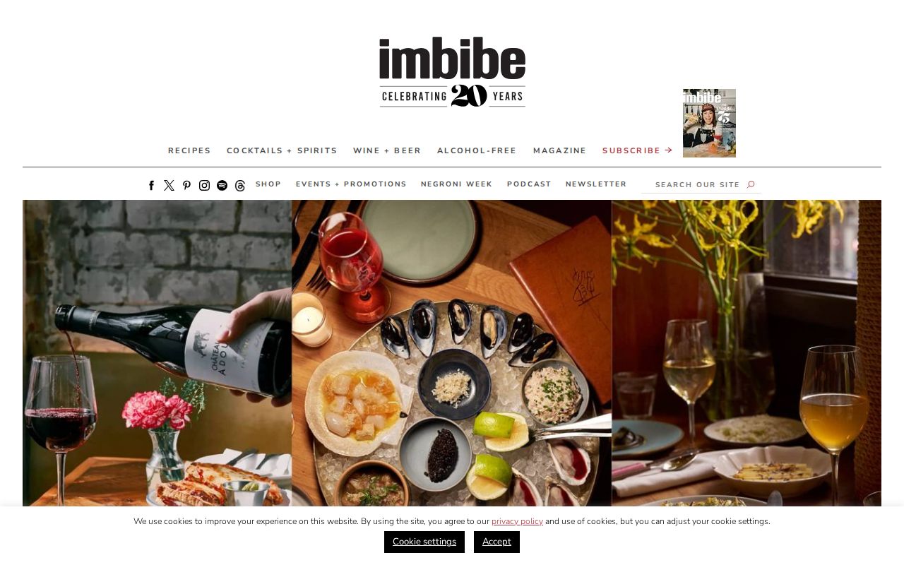 Screenshot of Imbibe Magazine