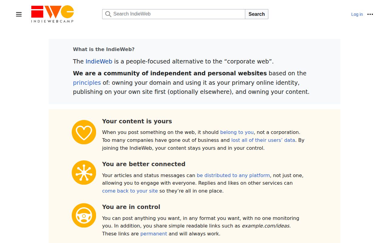 Screenshot of IndieWeb