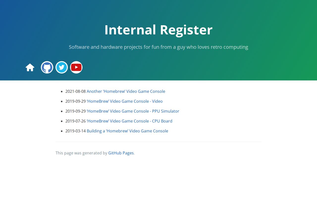 Screenshot of Internal Register