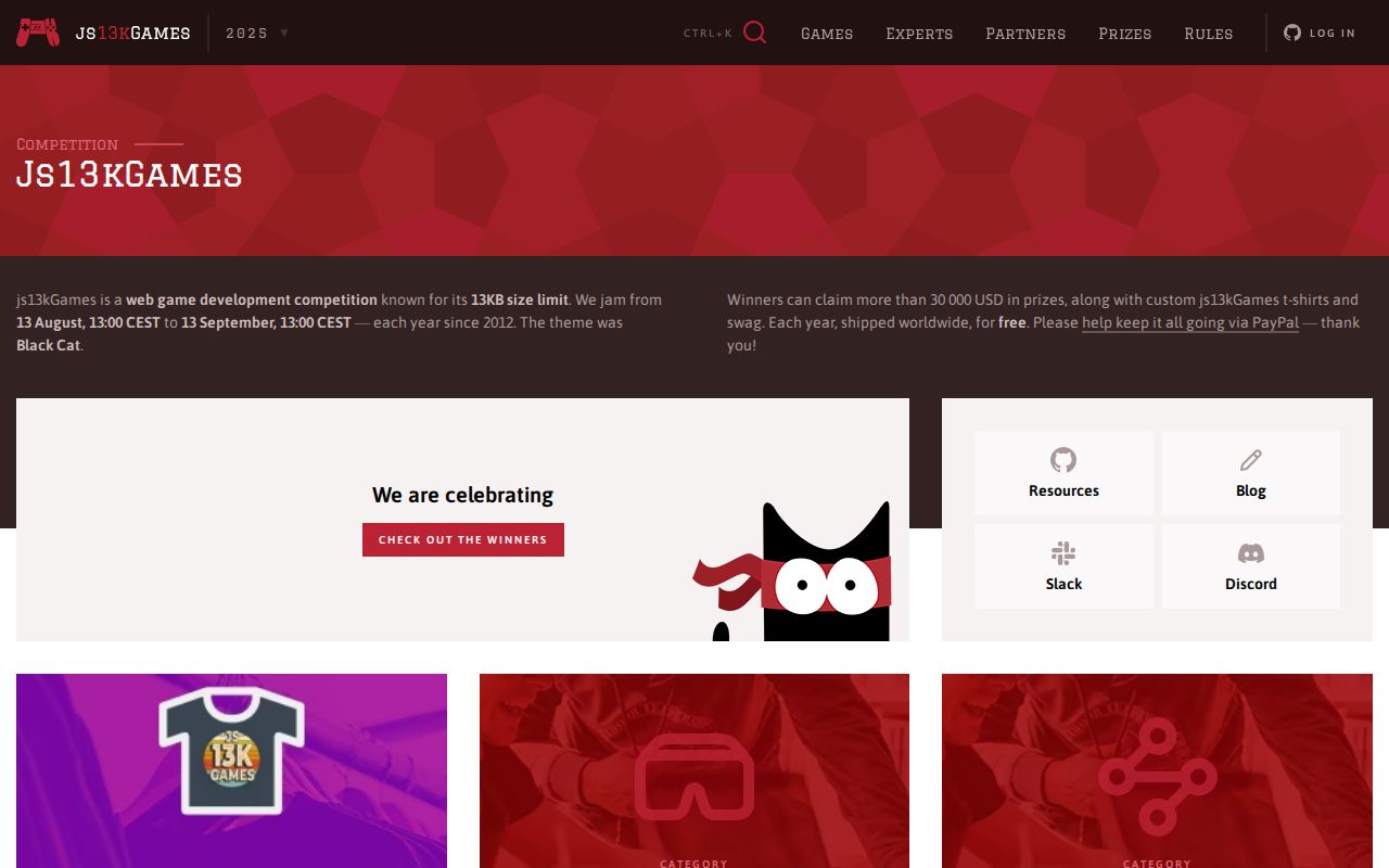 Screenshot of js13kGames