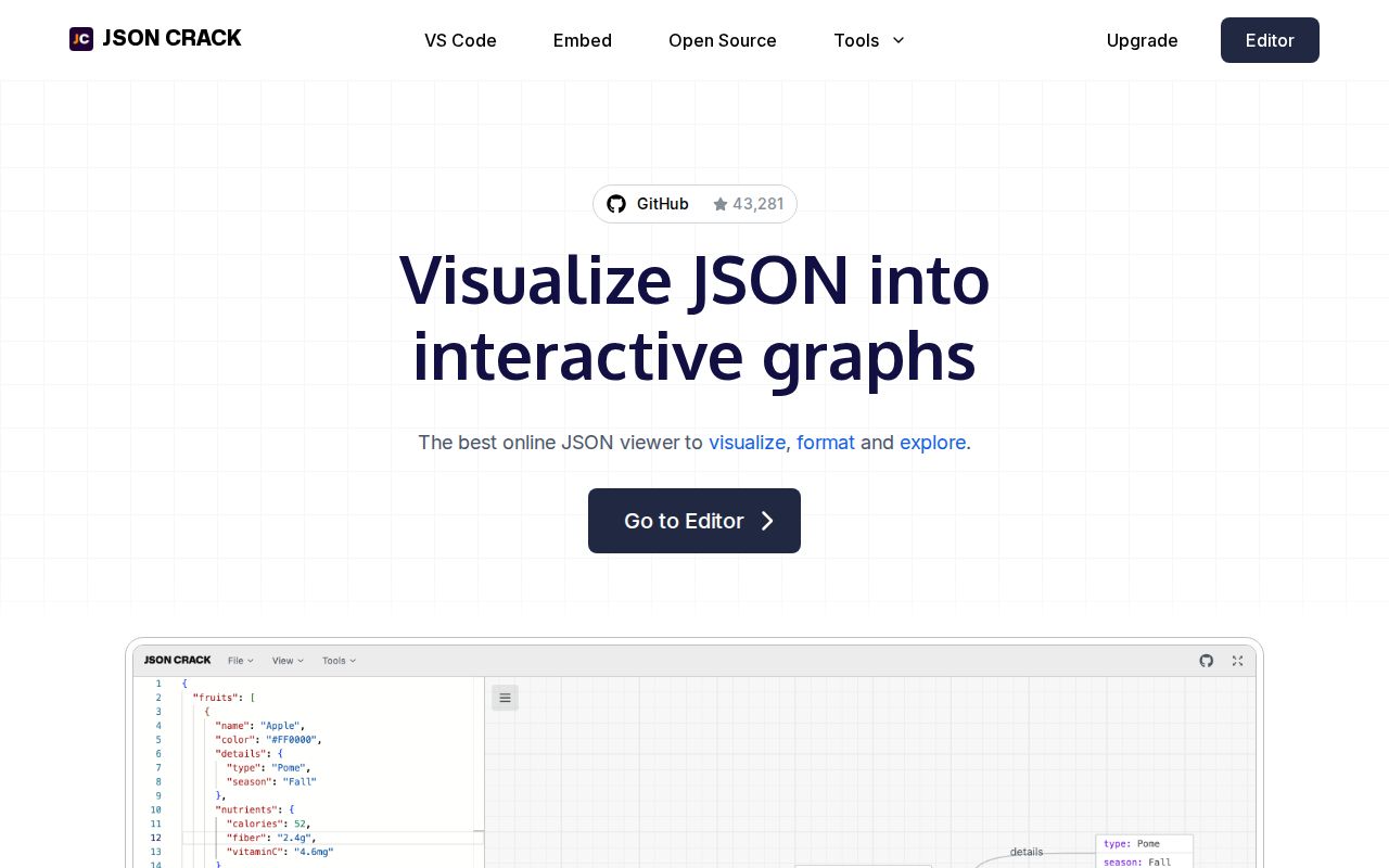Screenshot of JSON Crack