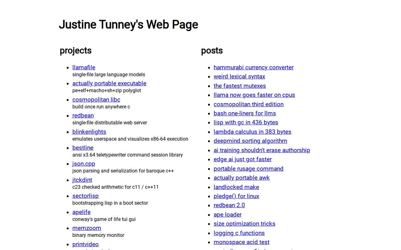 Screenshot of Justine Tunney