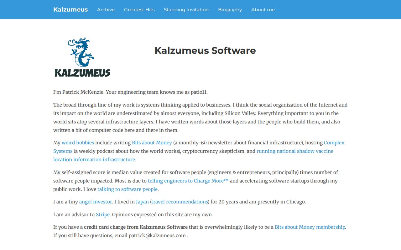 Screenshot of Kalzumeus