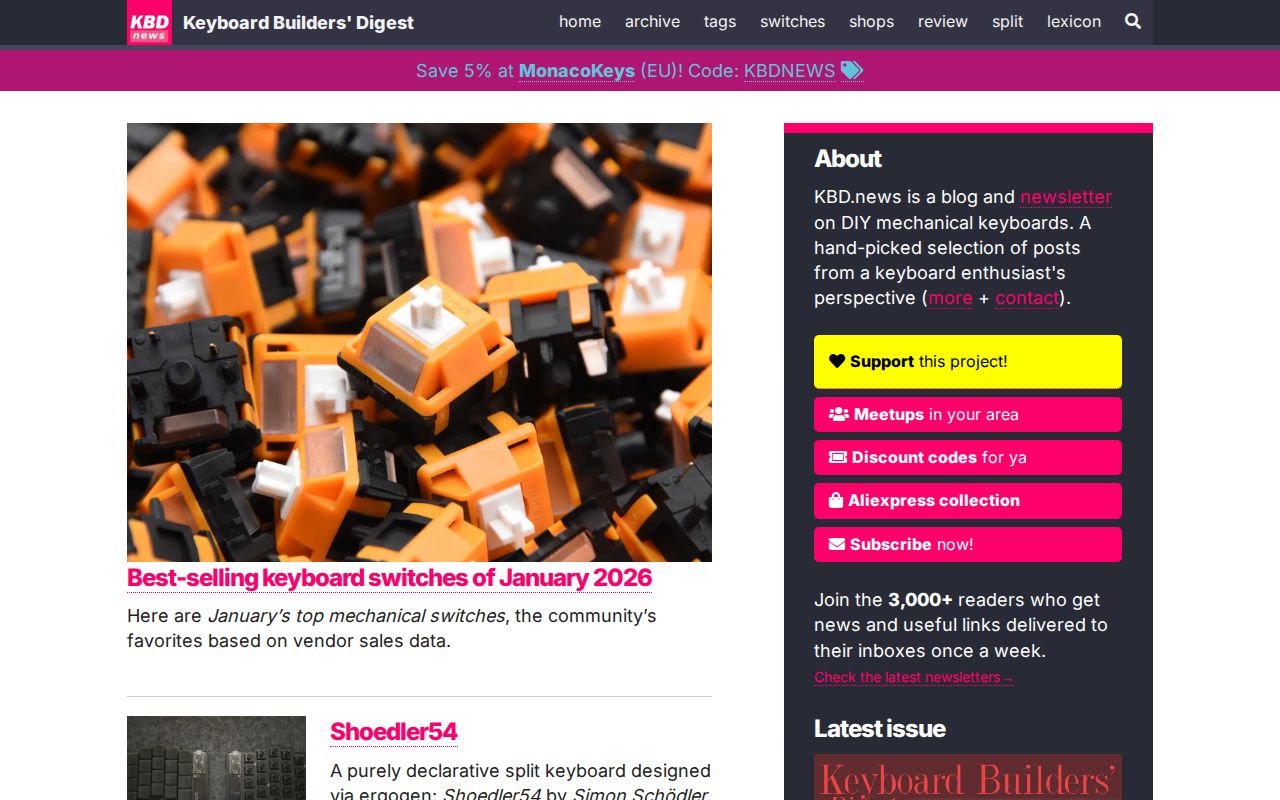 Screenshot of kbd.news