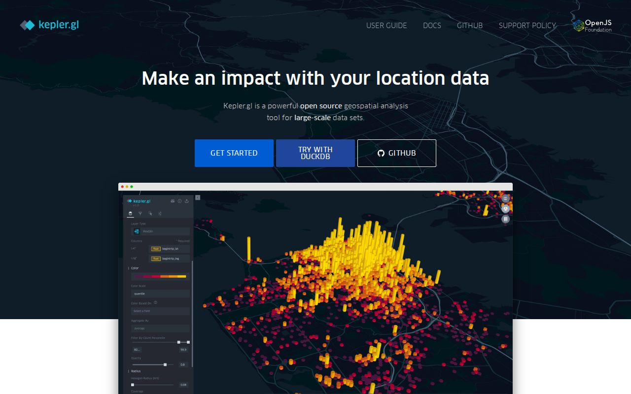 Screenshot of kepler.gl