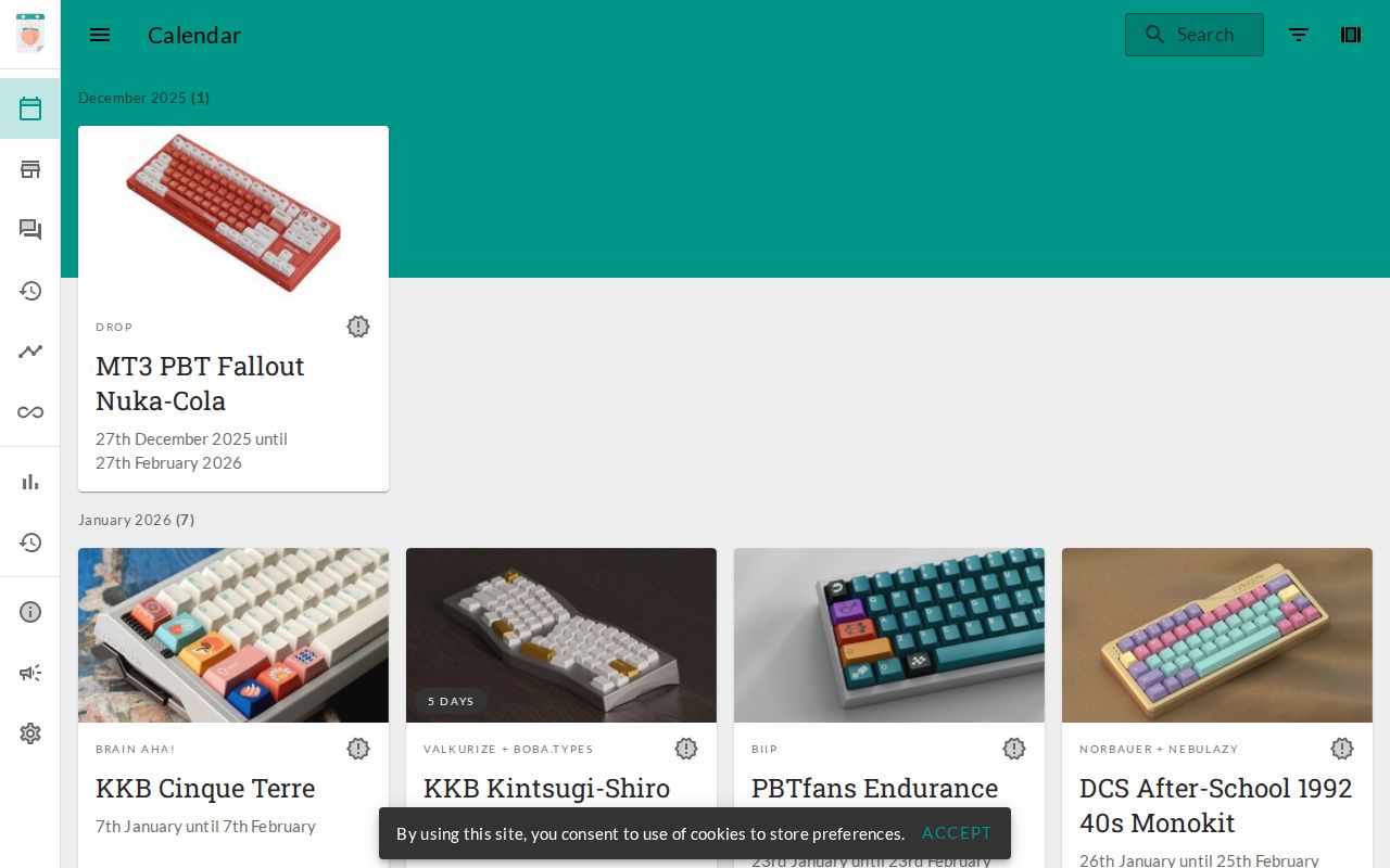 Screenshot of Keycaplendar