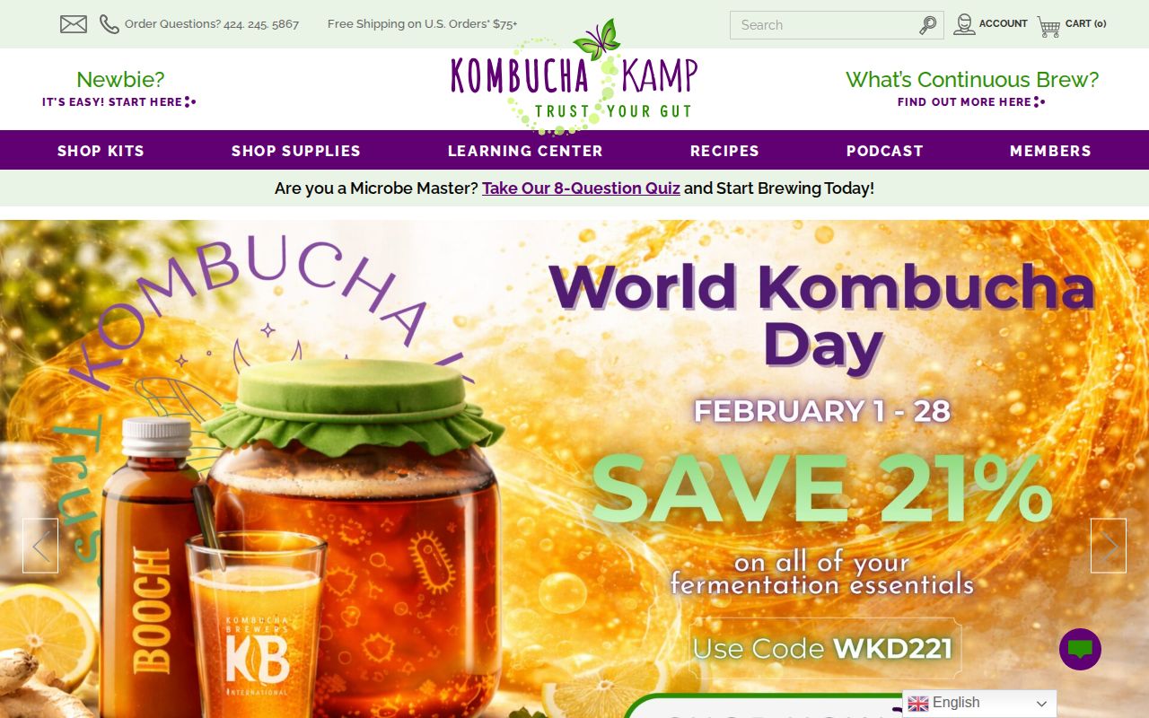 Screenshot of Kombucha Kamp