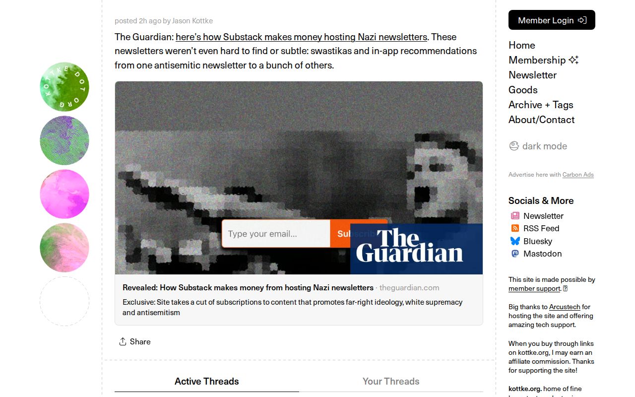 Screenshot of kottke.org