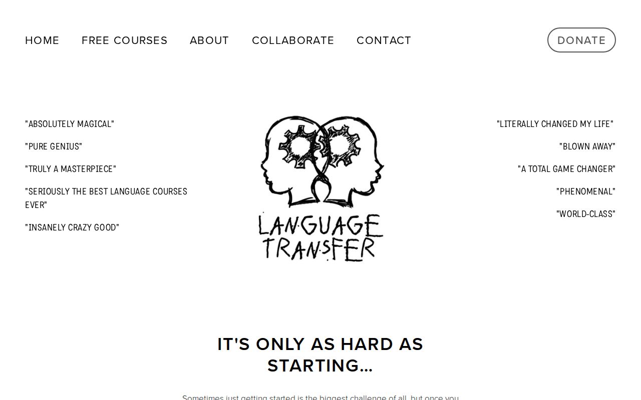 Screenshot of Language Transfer