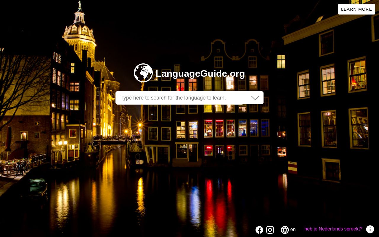 Screenshot of LanguageGuide