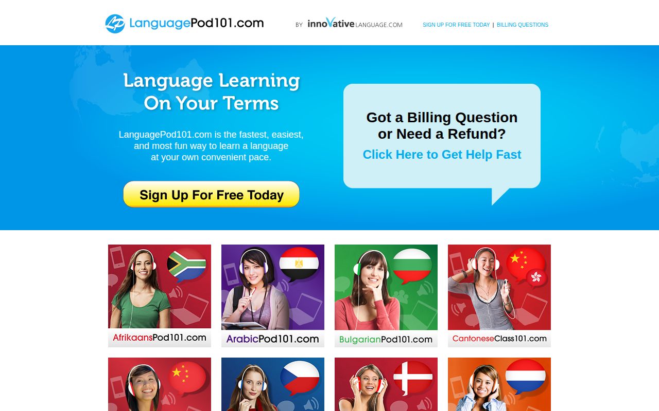 Screenshot of LanguagePod101