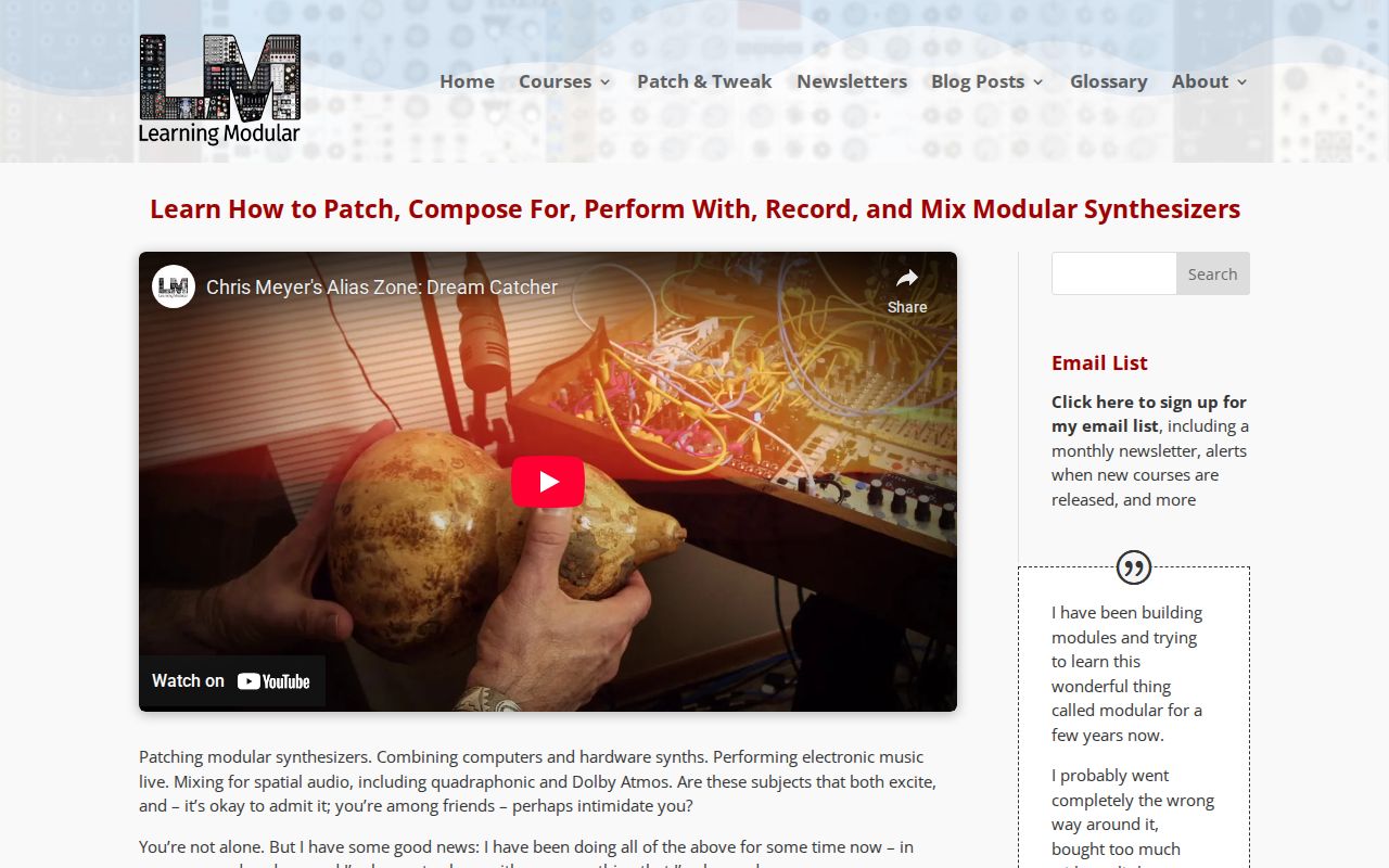 Screenshot of Learning Modular