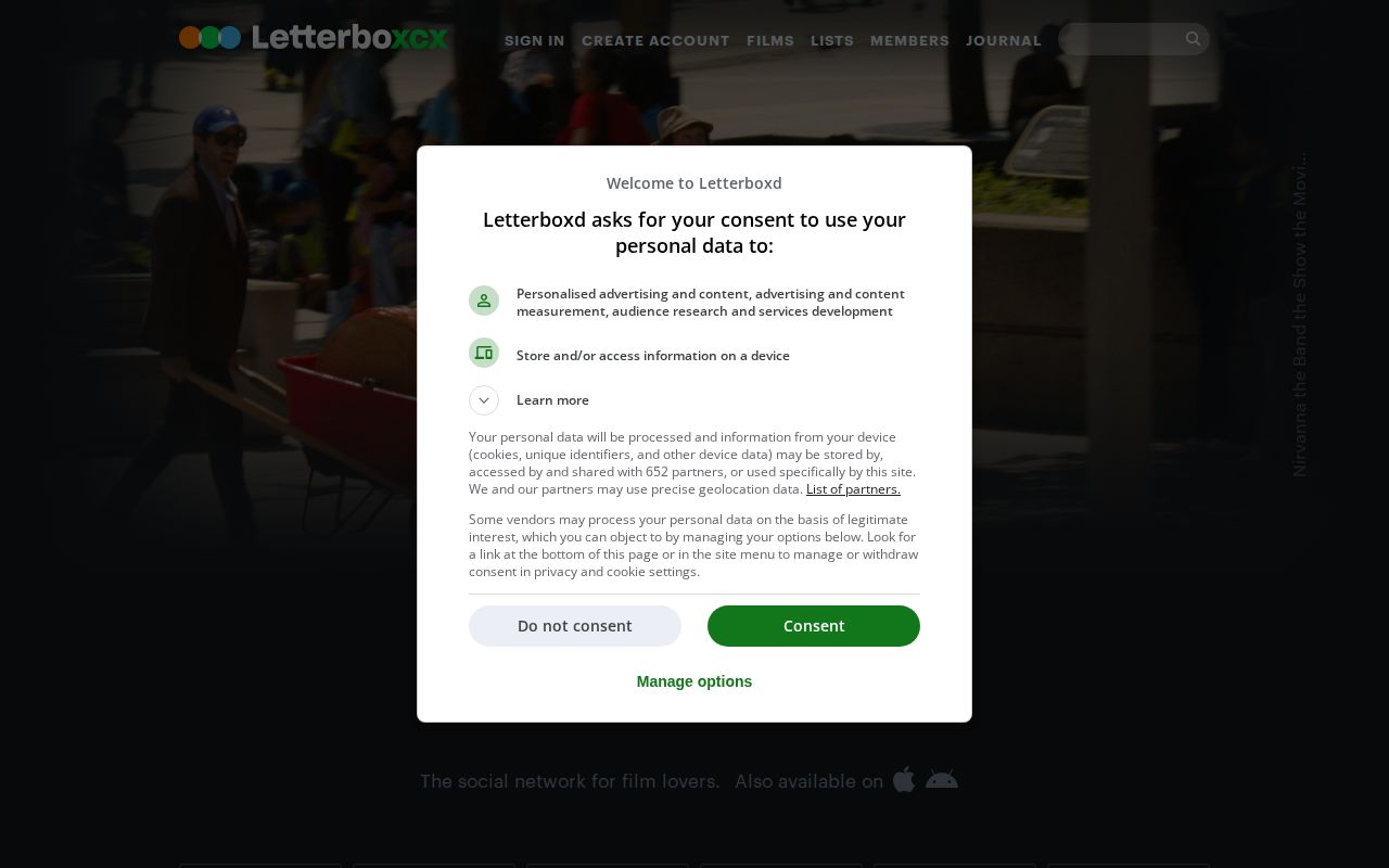 Screenshot of Letterboxd