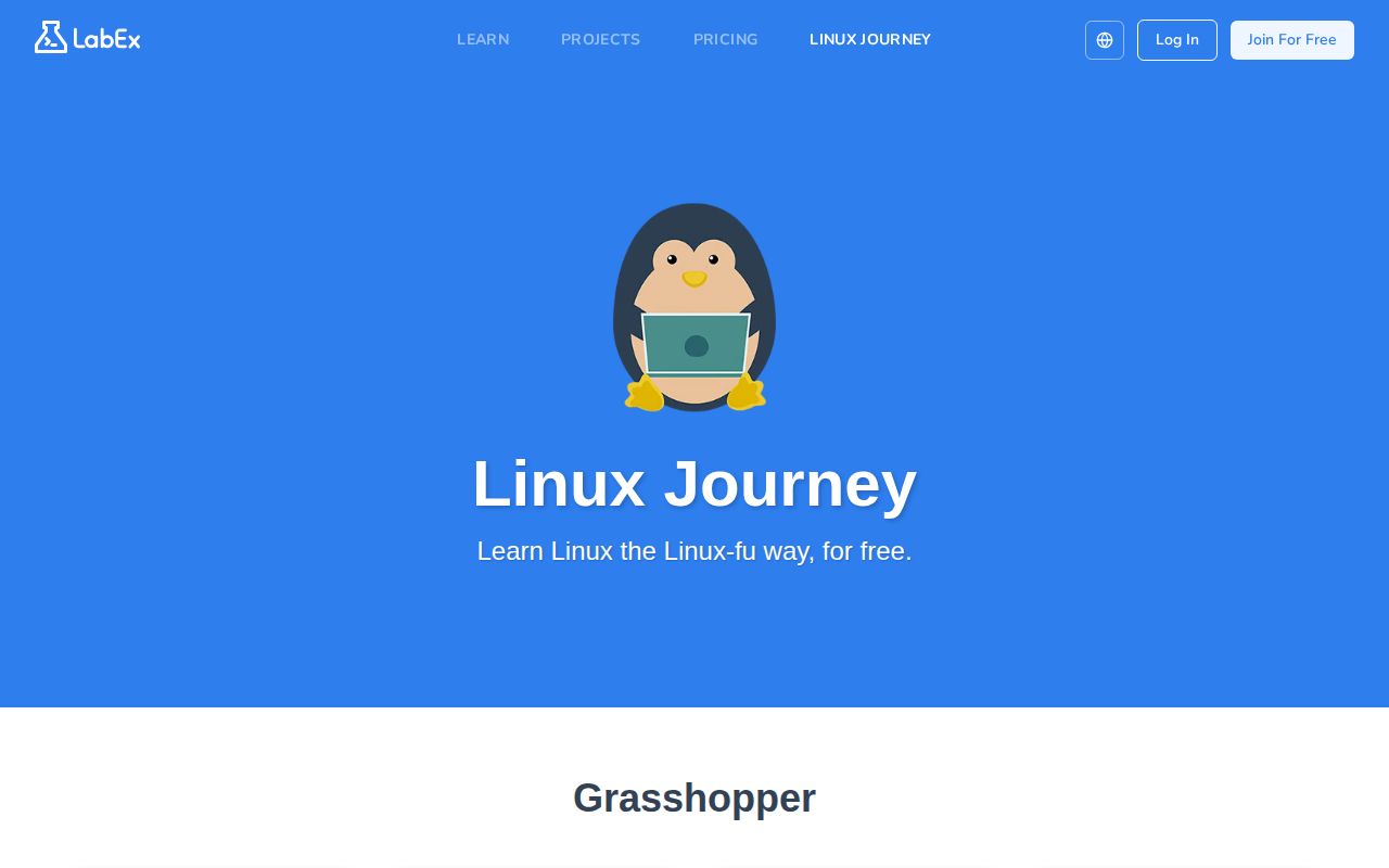 Screenshot of Linux Journey