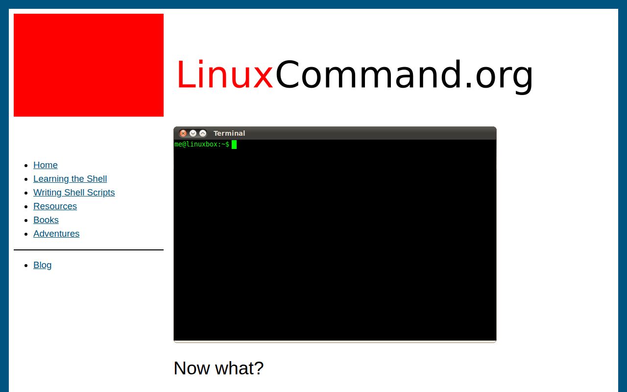 Screenshot of LinuxCommand.org
