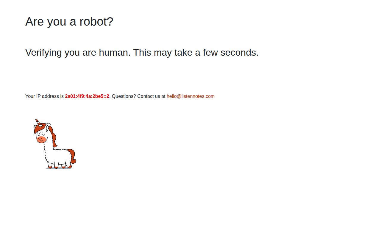 Screenshot of Listen Notes