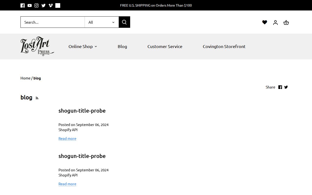 Screenshot of Lost Art Press Blog