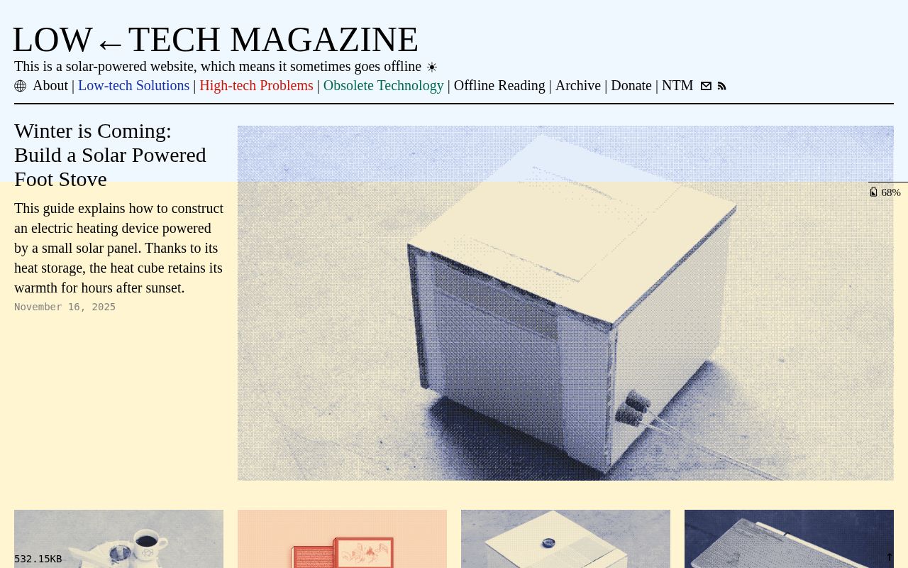 Screenshot of Low-Tech Magazine