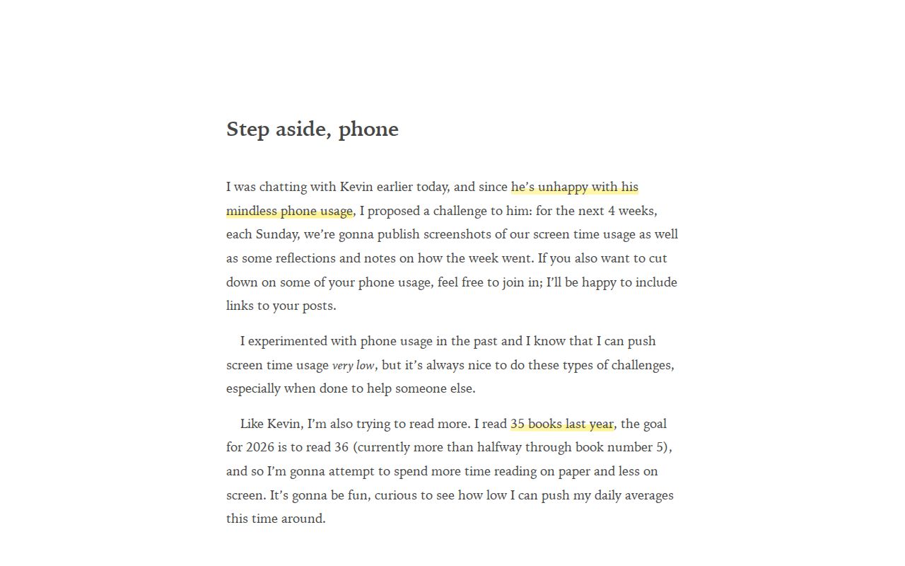 Screenshot of Manuel Moreale