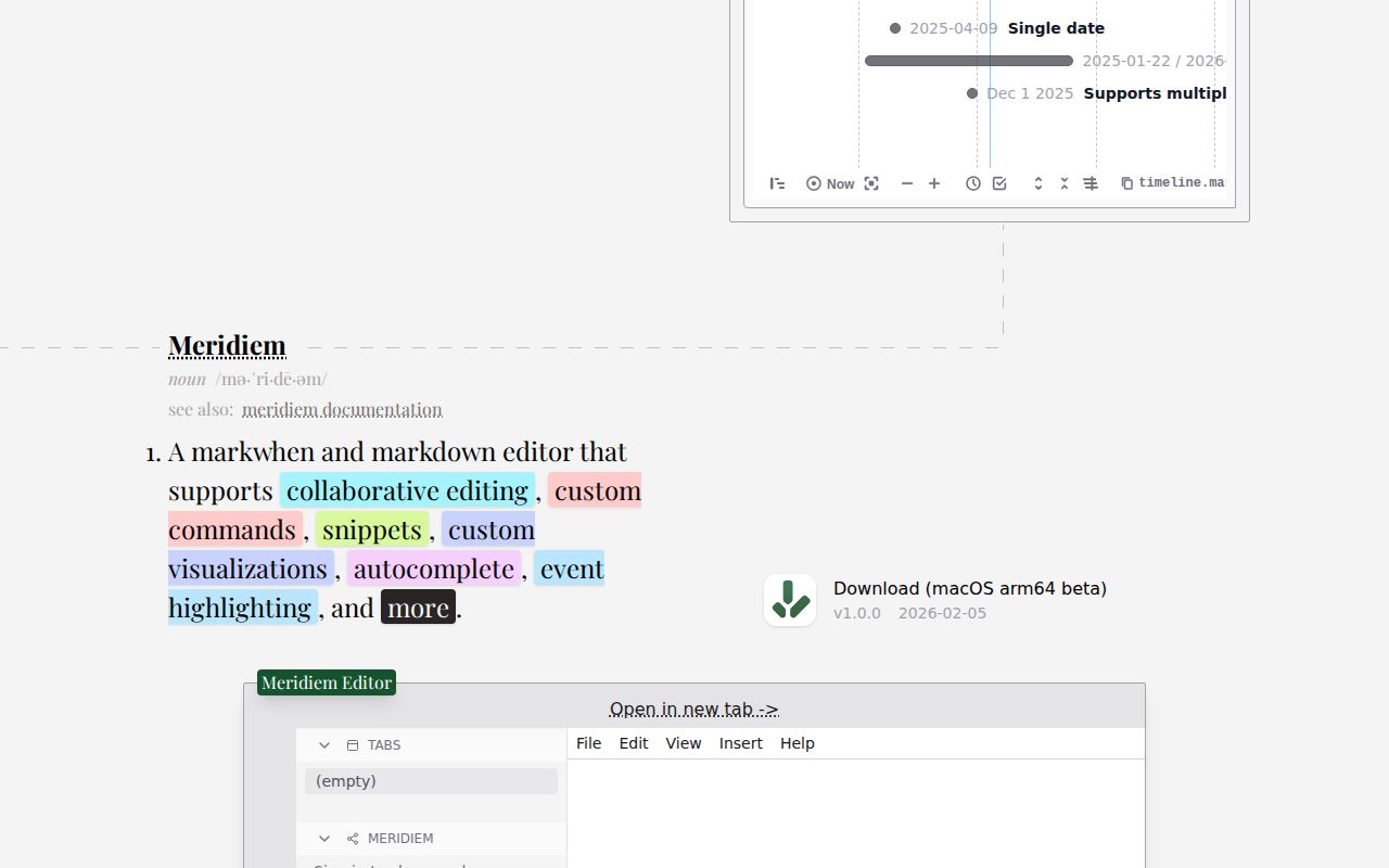 Screenshot of Markwhen