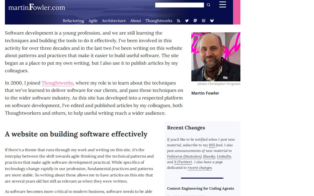 Screenshot of Martin Fowler