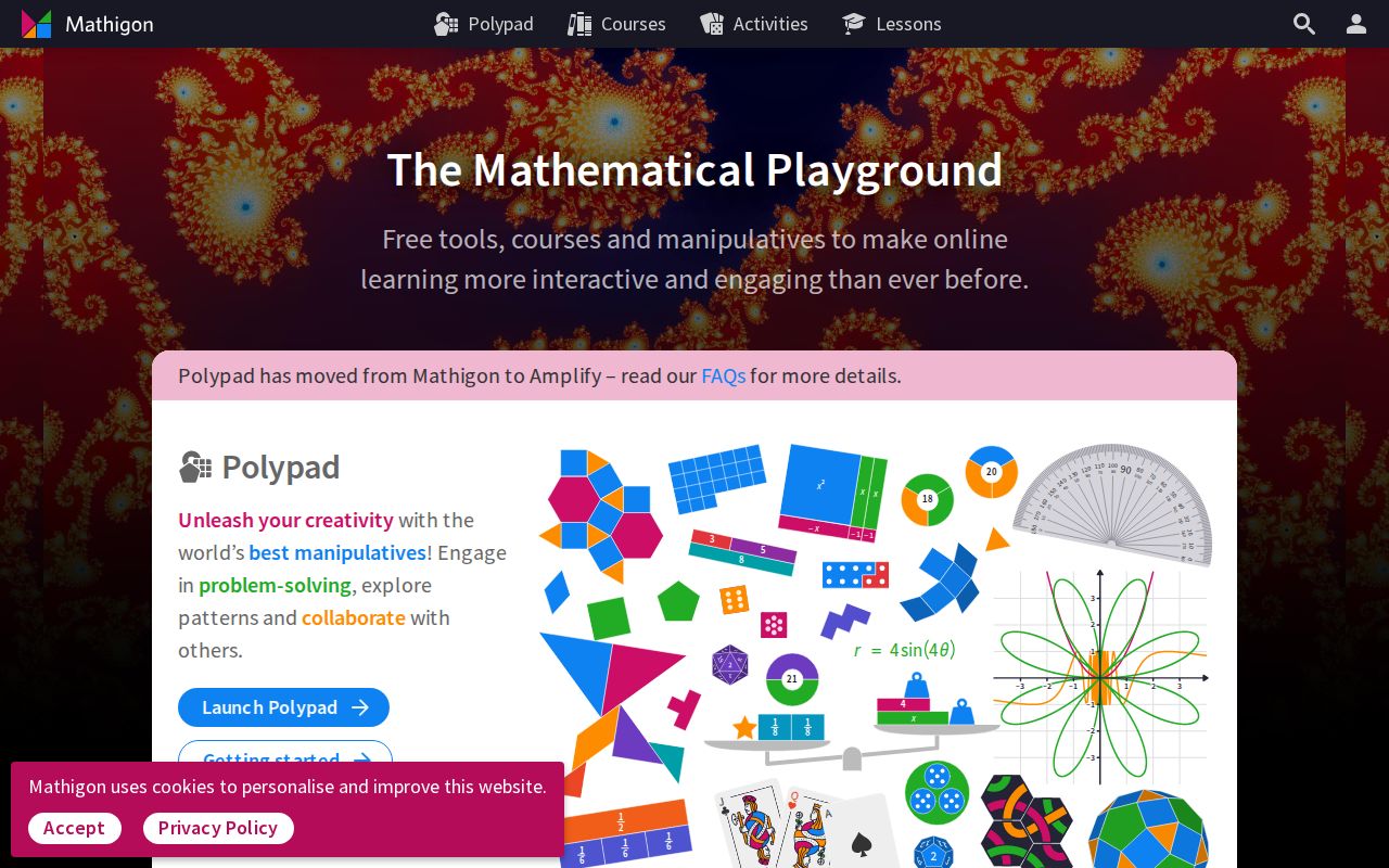 Screenshot of Mathigon