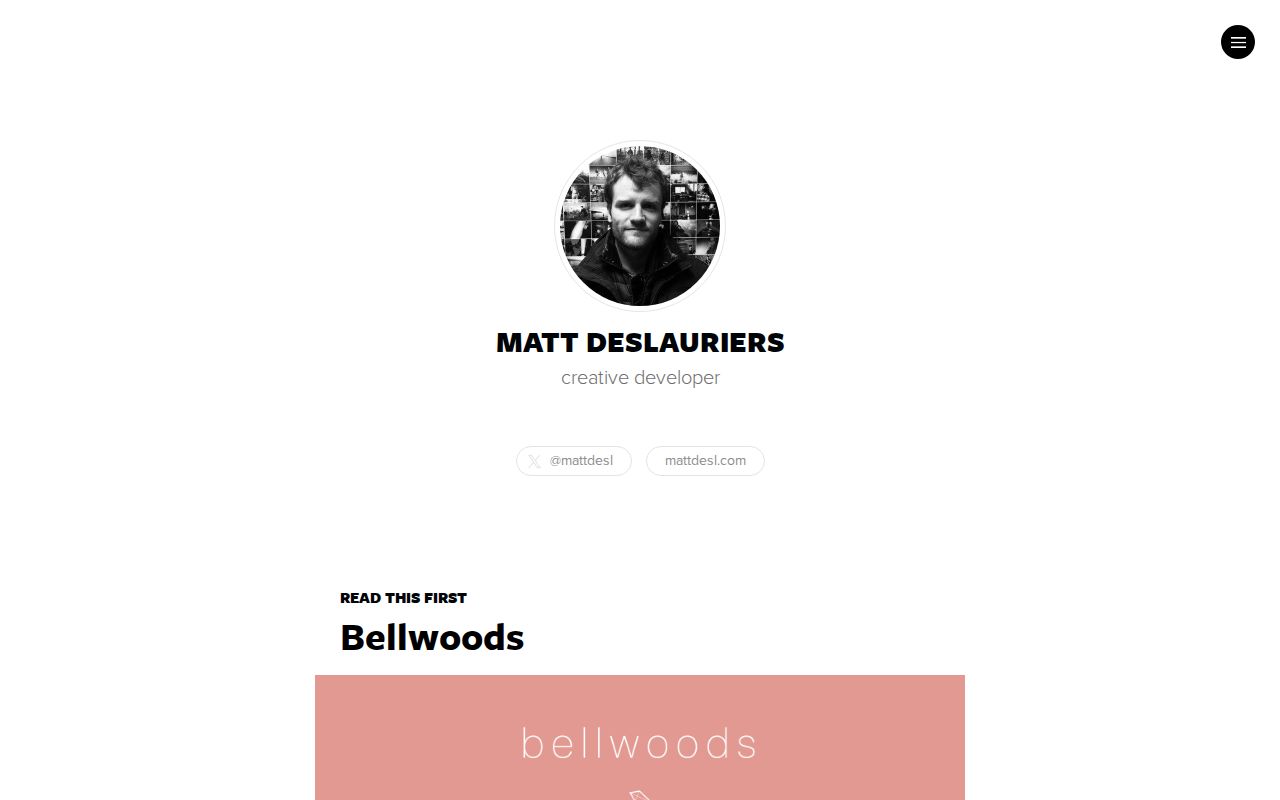 Screenshot of Matt DesLauriers