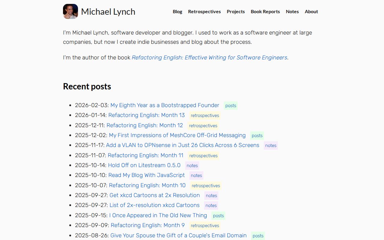 Screenshot of Michael Lynch