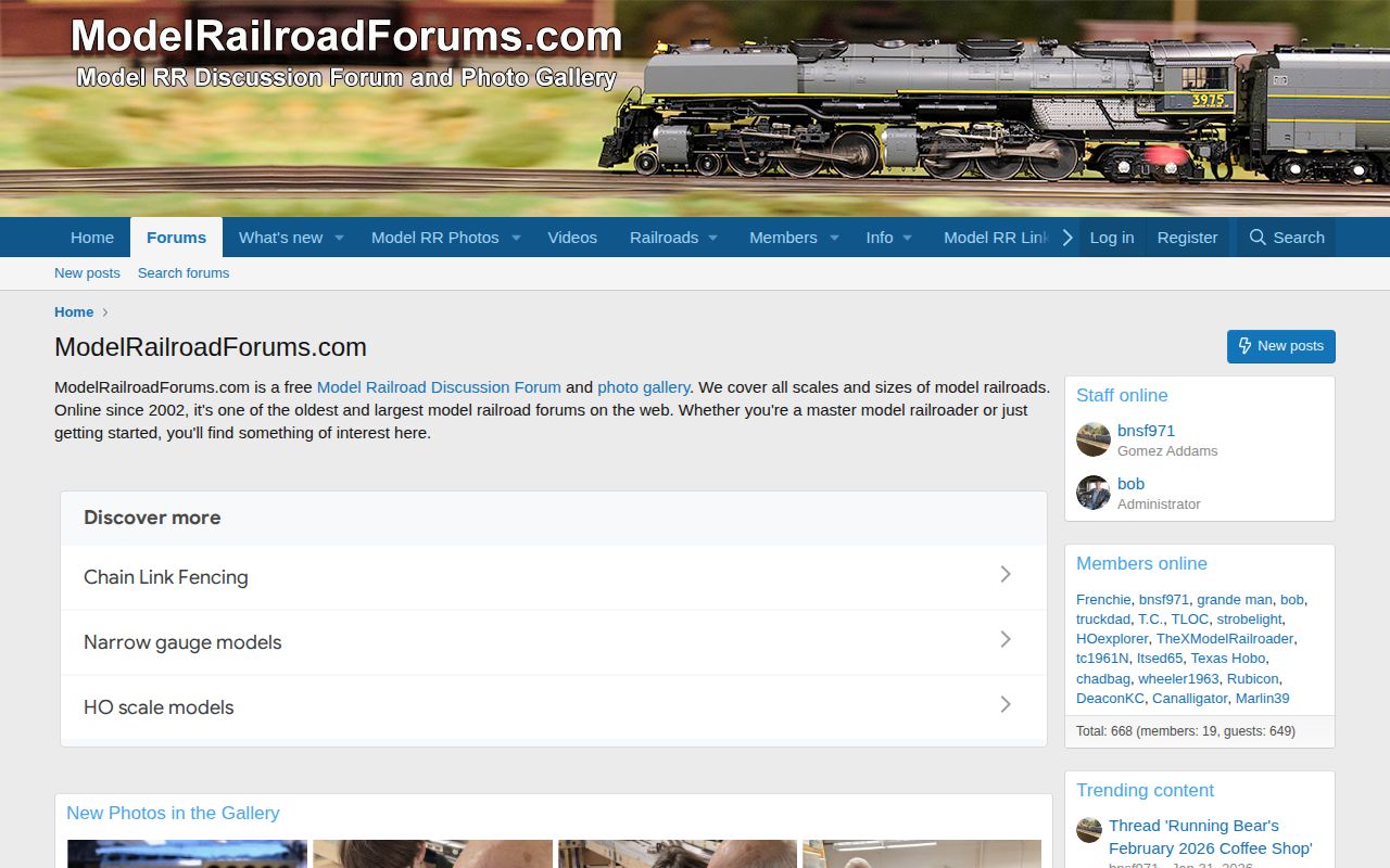Screenshot of Model Railroad Forums