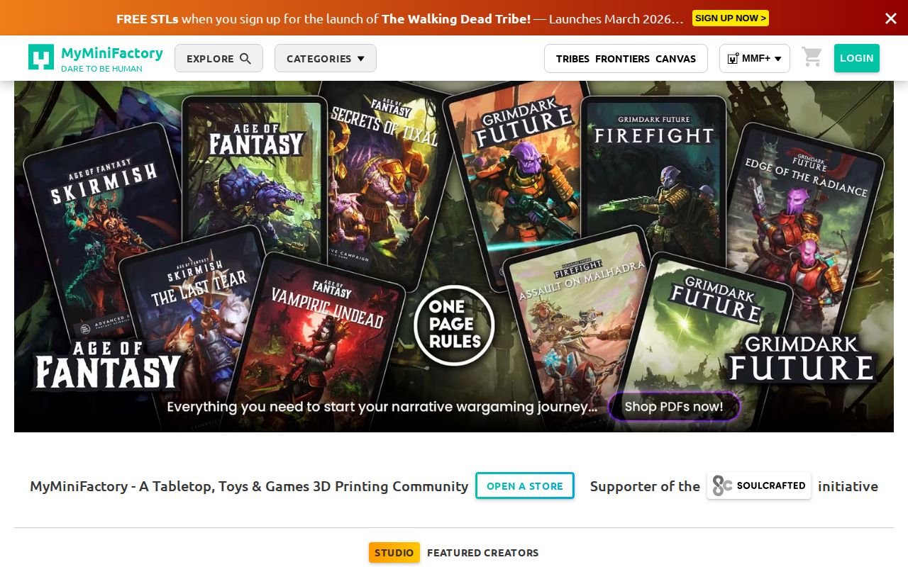 Screenshot of MyMiniFactory