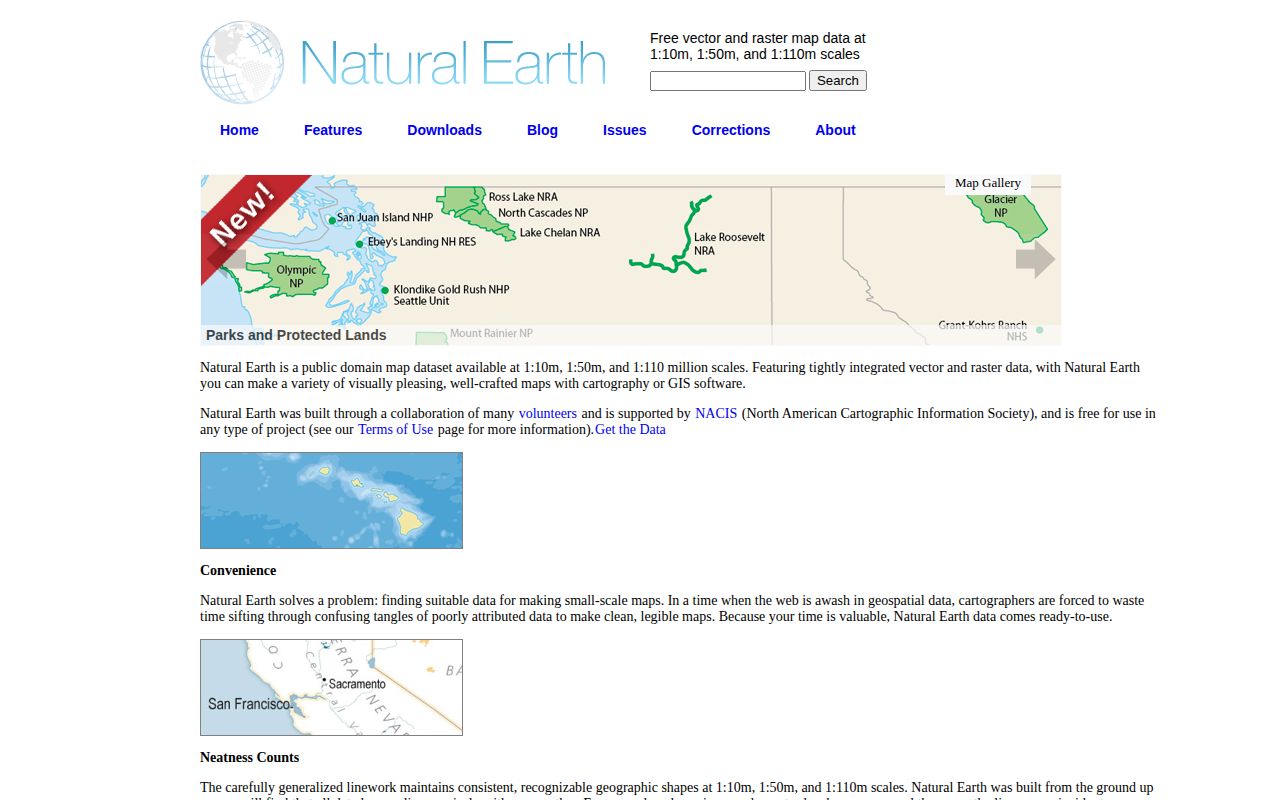 Screenshot of Natural Earth