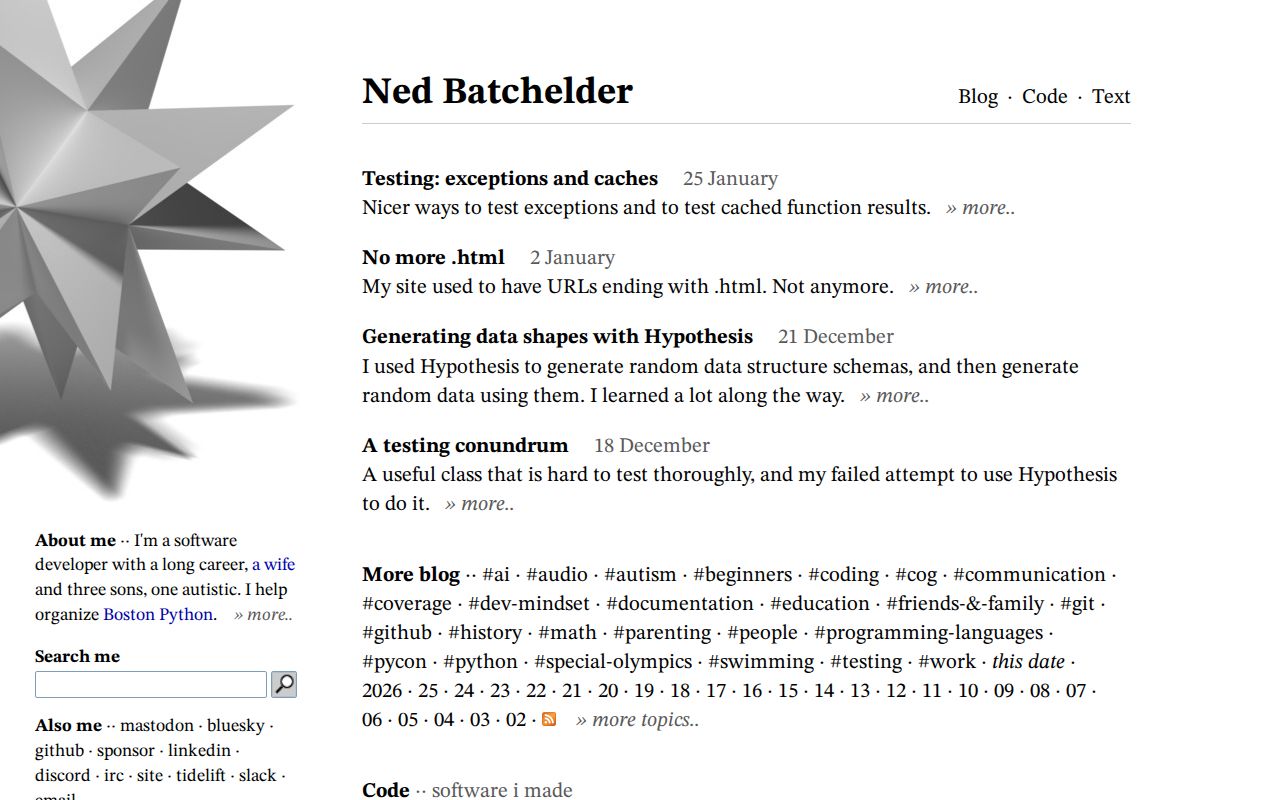 Screenshot of Ned Batchelder
