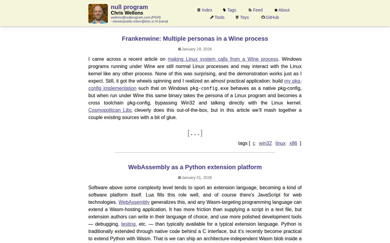 Screenshot of null program
