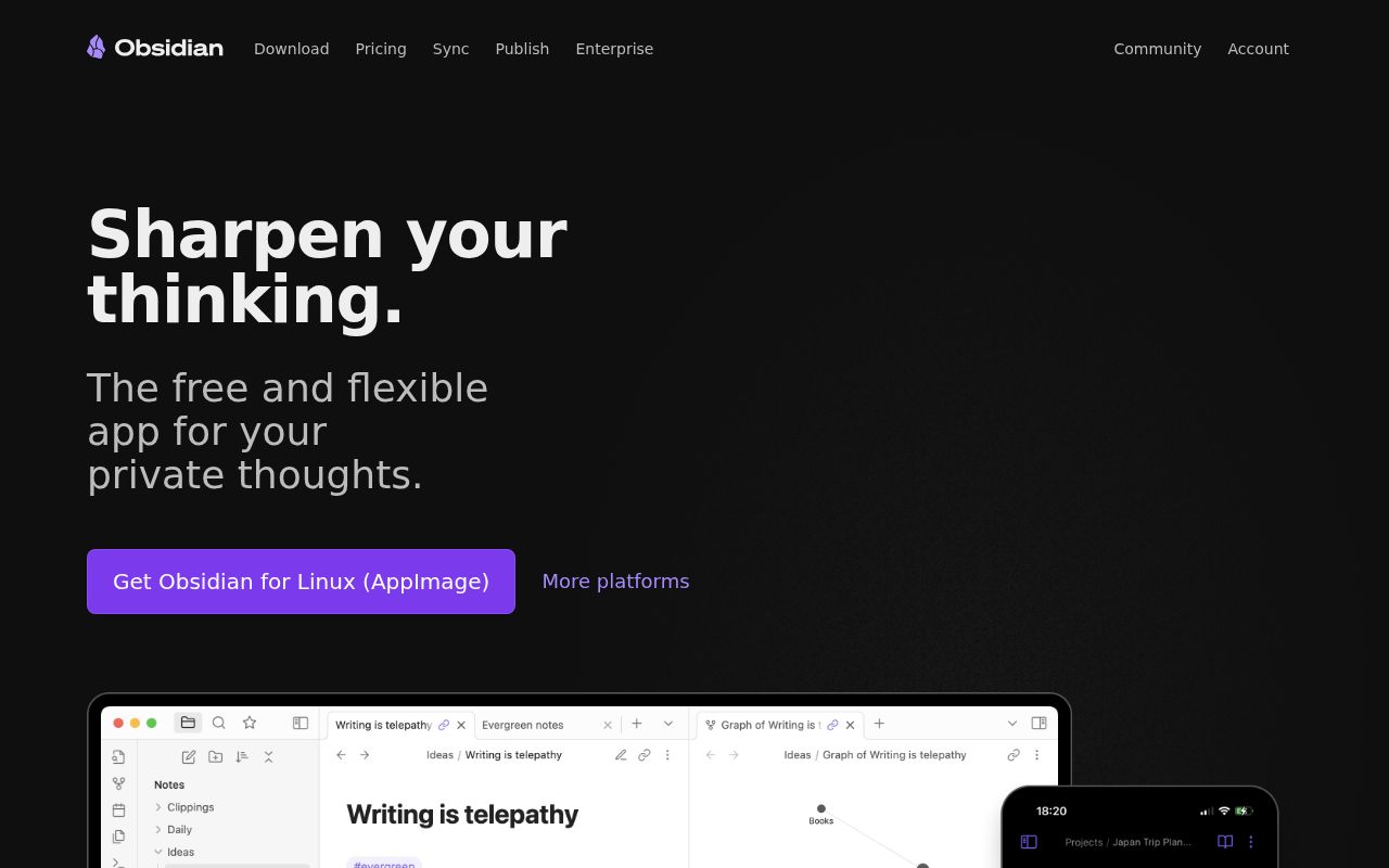 Screenshot of Obsidian