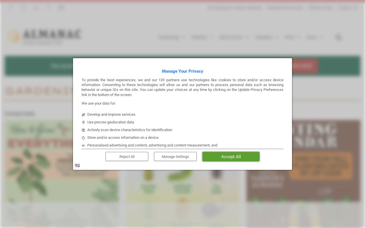 Screenshot of Old Farmer's Almanac Gardening