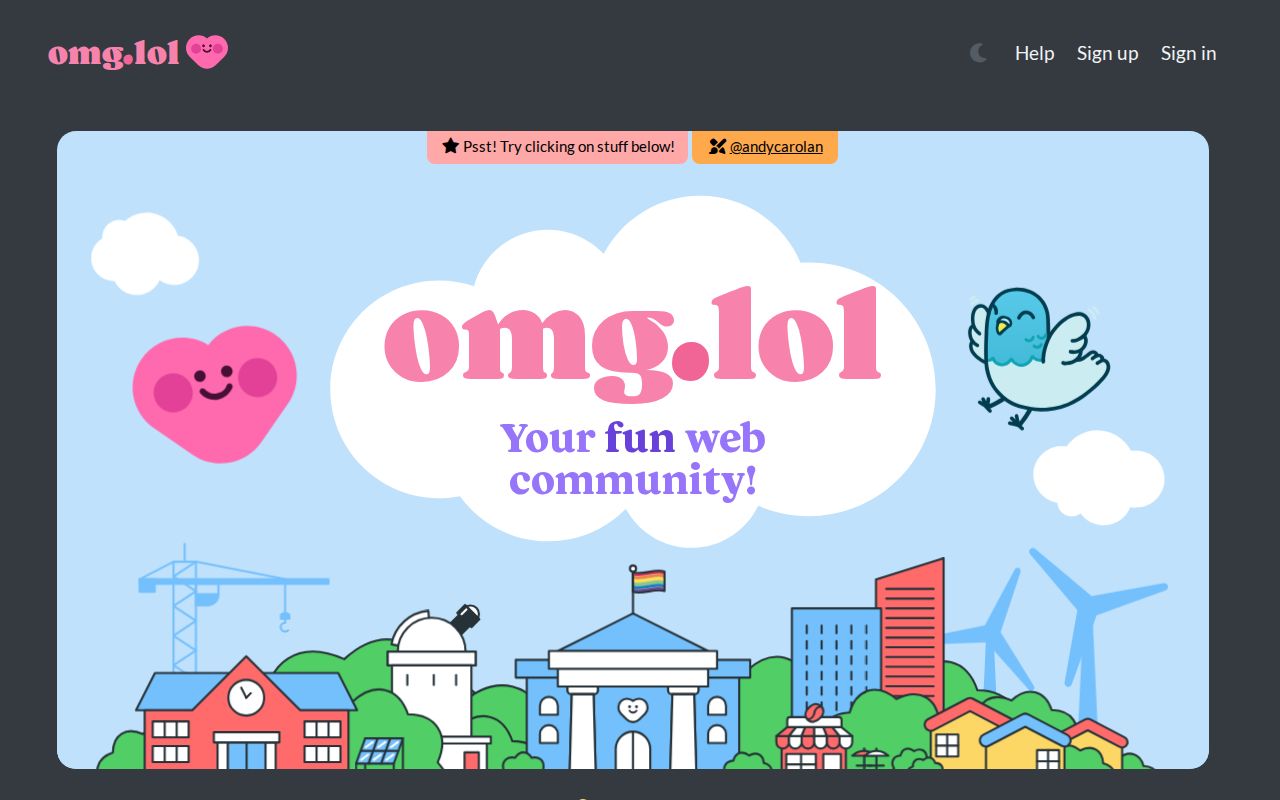 Screenshot of omg.lol