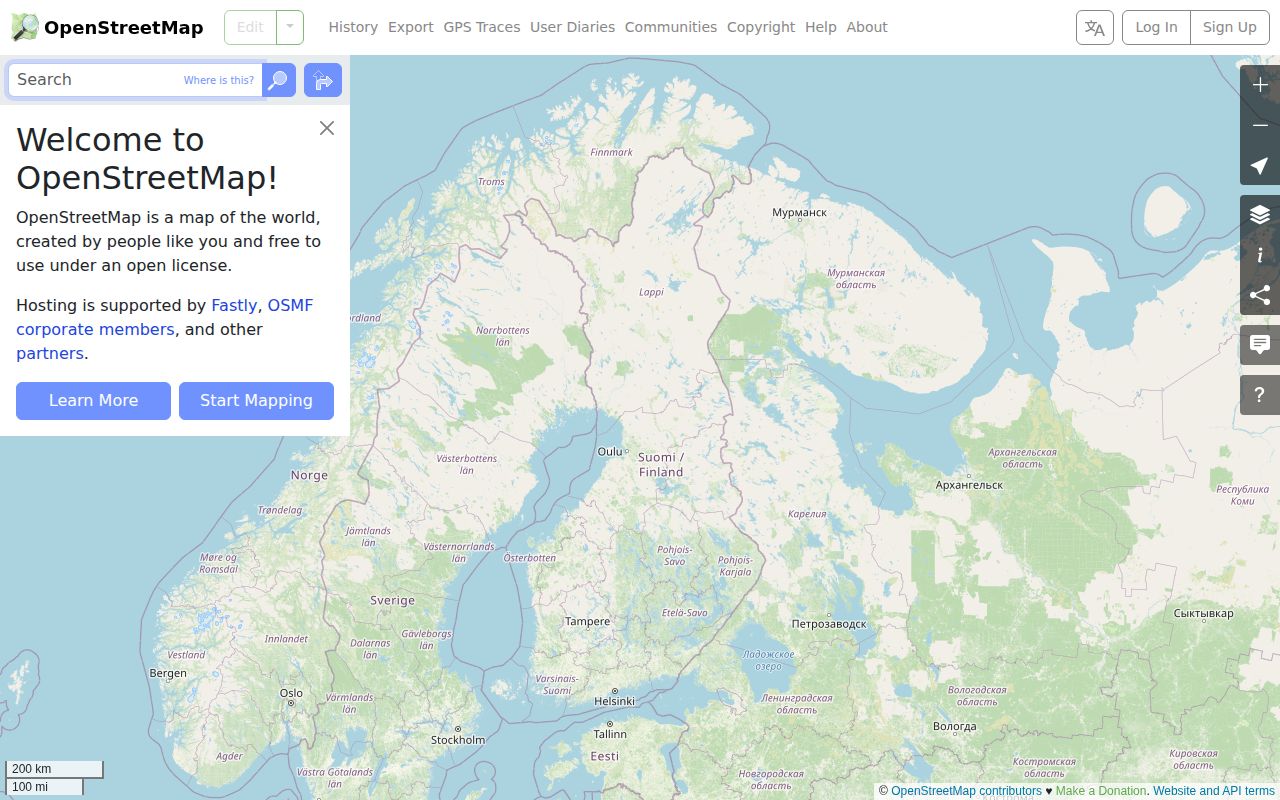 Screenshot of OpenStreetMap