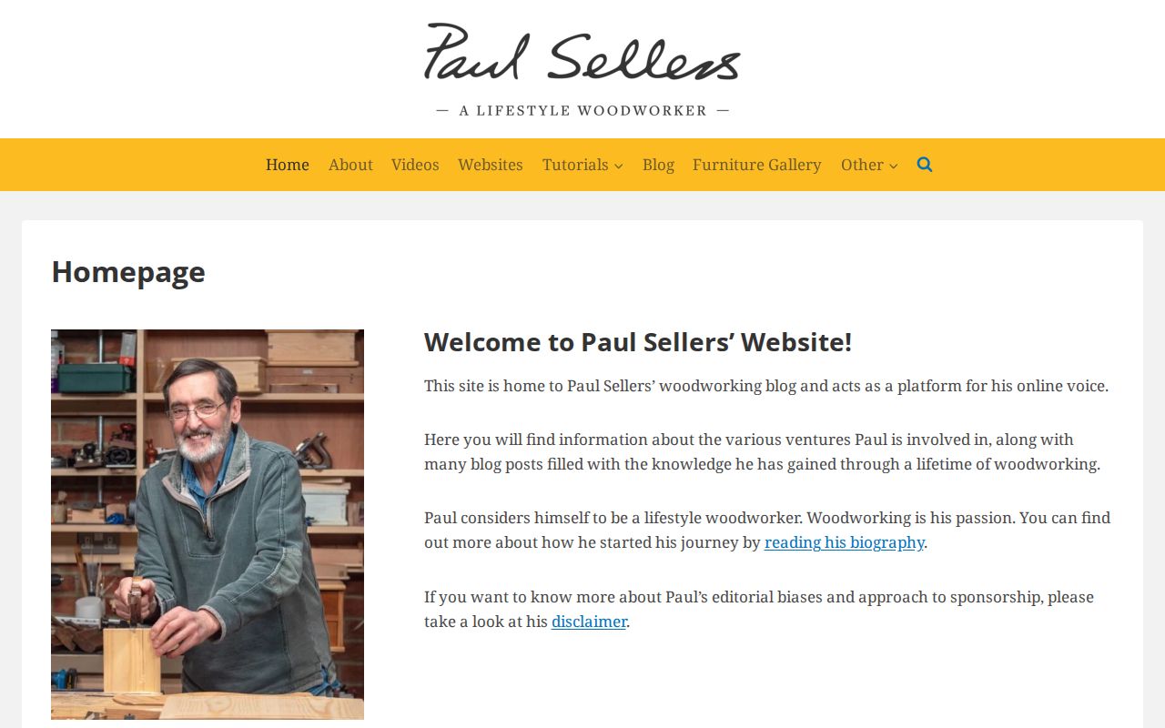 Screenshot of Paul Sellers