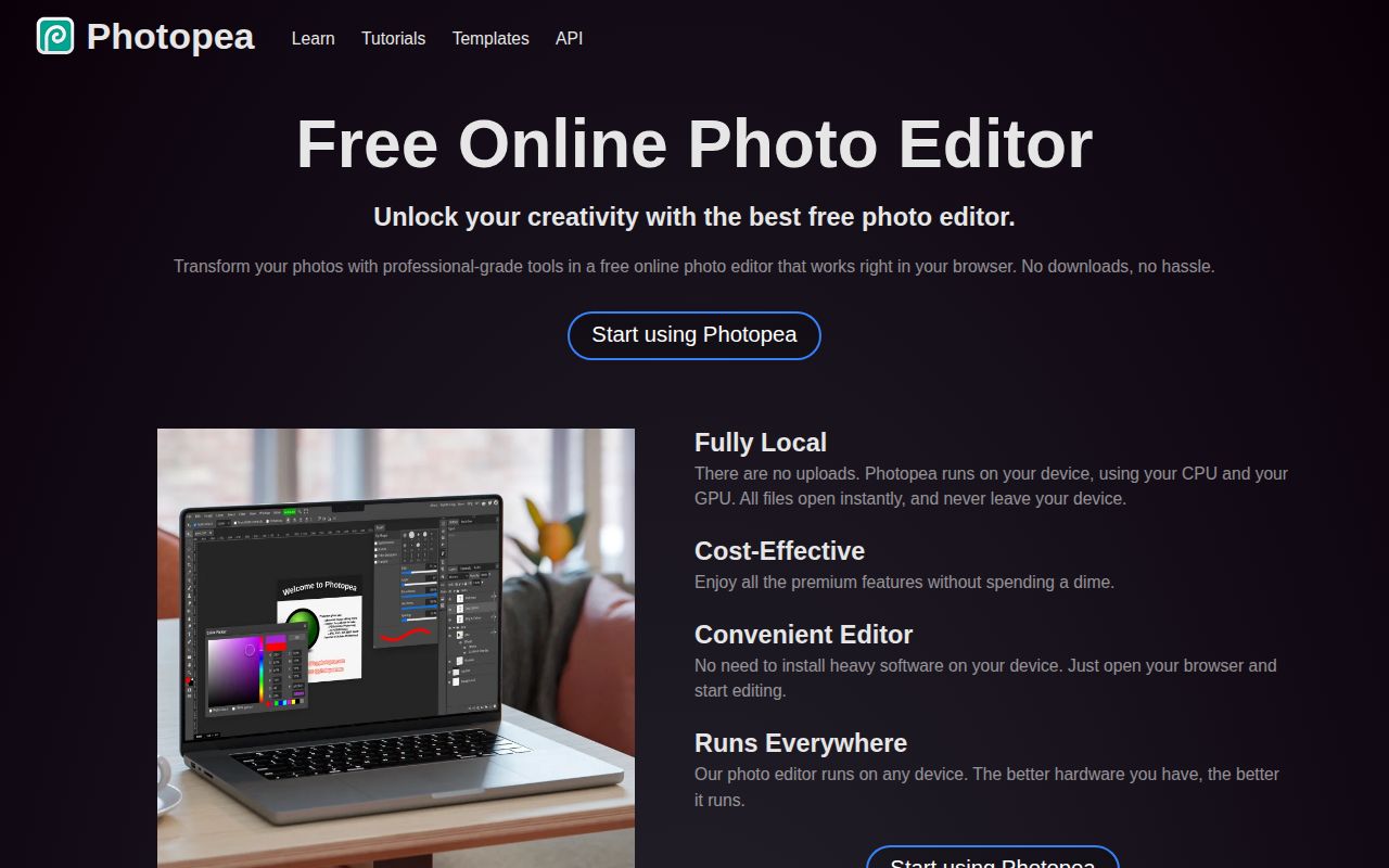 Screenshot of Photopea