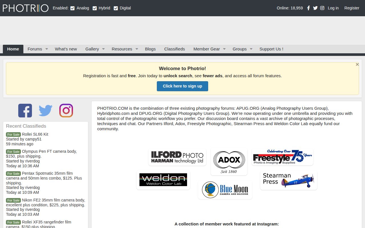 Screenshot of Photrio