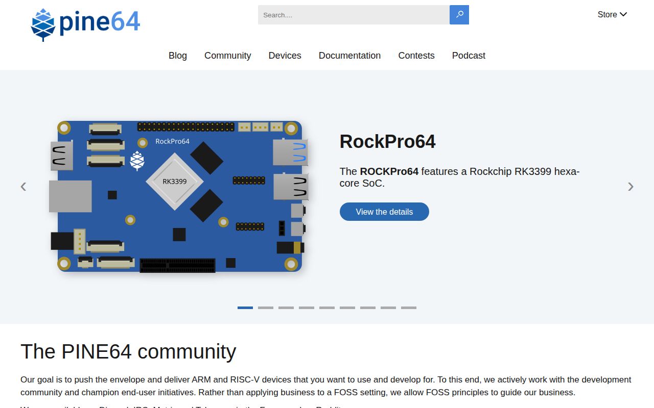 Screenshot of PINE64